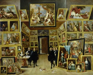 Archiduque Leopoldo Guillermo (1614-61) en su galería de cuadros, c.1647
